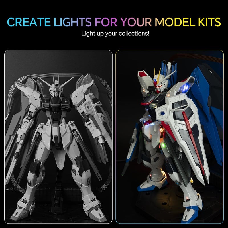 LBASE 4th gen Wireless LED Light Set Compatible for Gundam MG Model, for Gunplas MG RG HG MGSD Q Kits, Wireless Induction LED Lights, Model Add Lamp Beads (-4th) - Image 4
